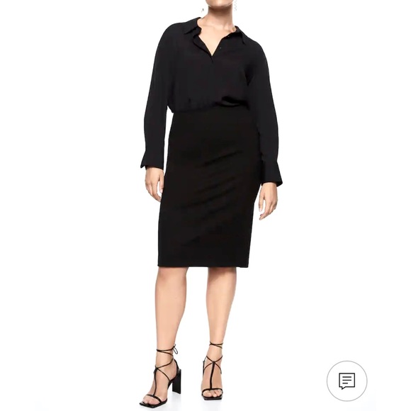 NWT Midi♻️Pencil Skirt - Black Midi Sustainably Made.  Back slit and zipper. - Picture 4 of 7